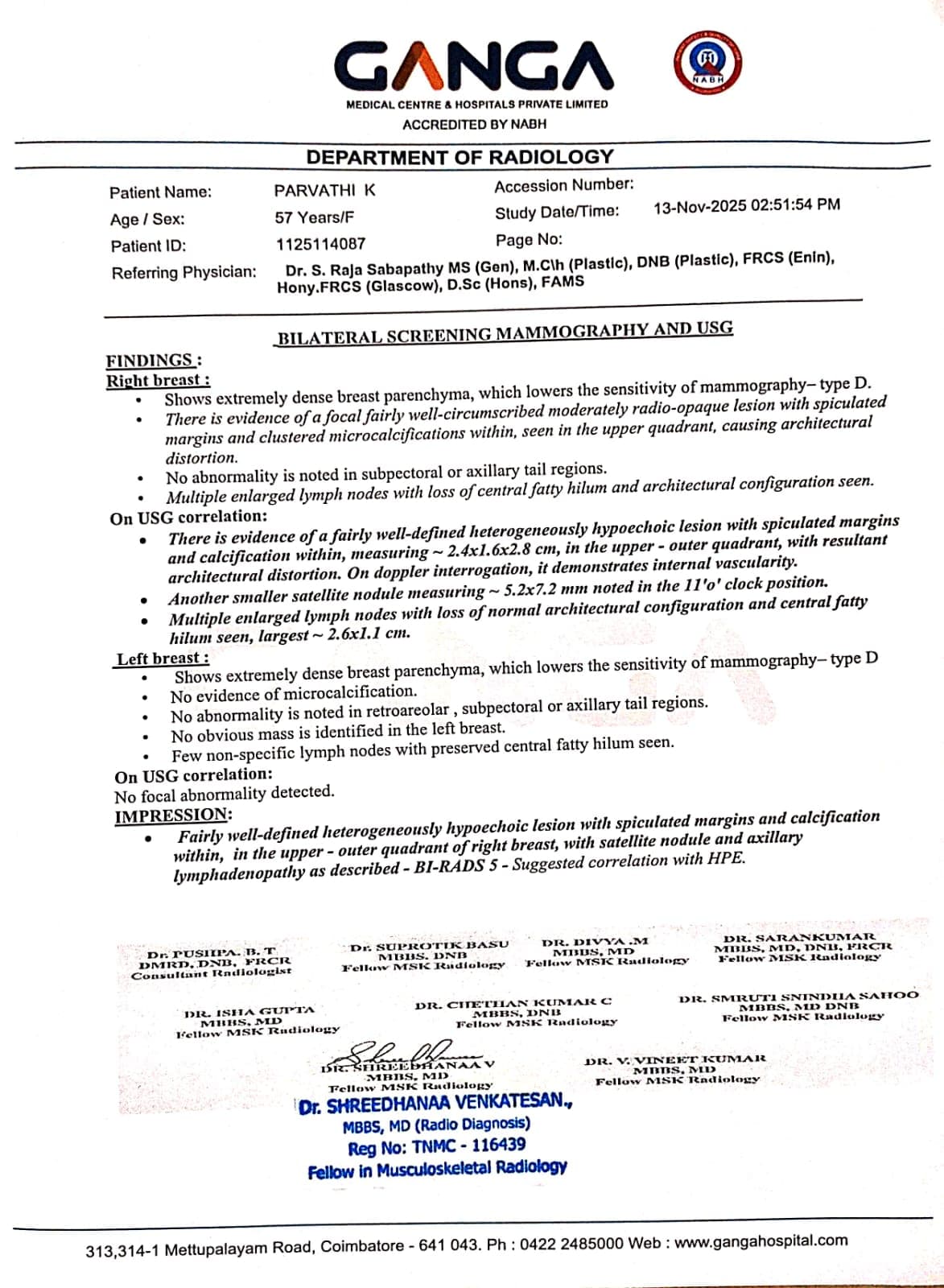 Mammogram Report thumbnail 1